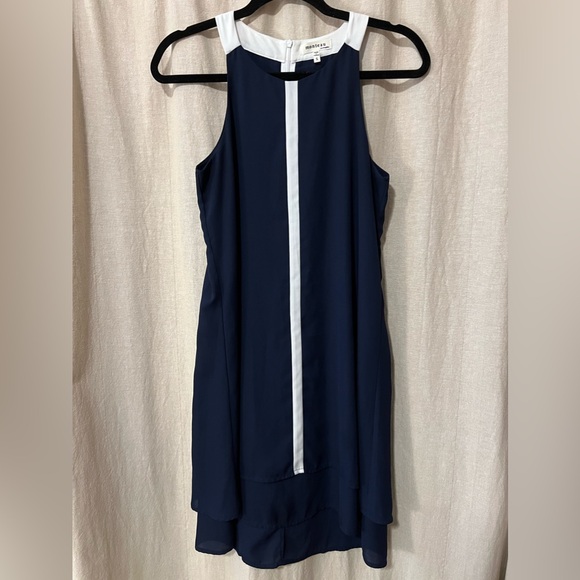 🩵 Monteau Navy Halter Dress - Picture 2 of 4